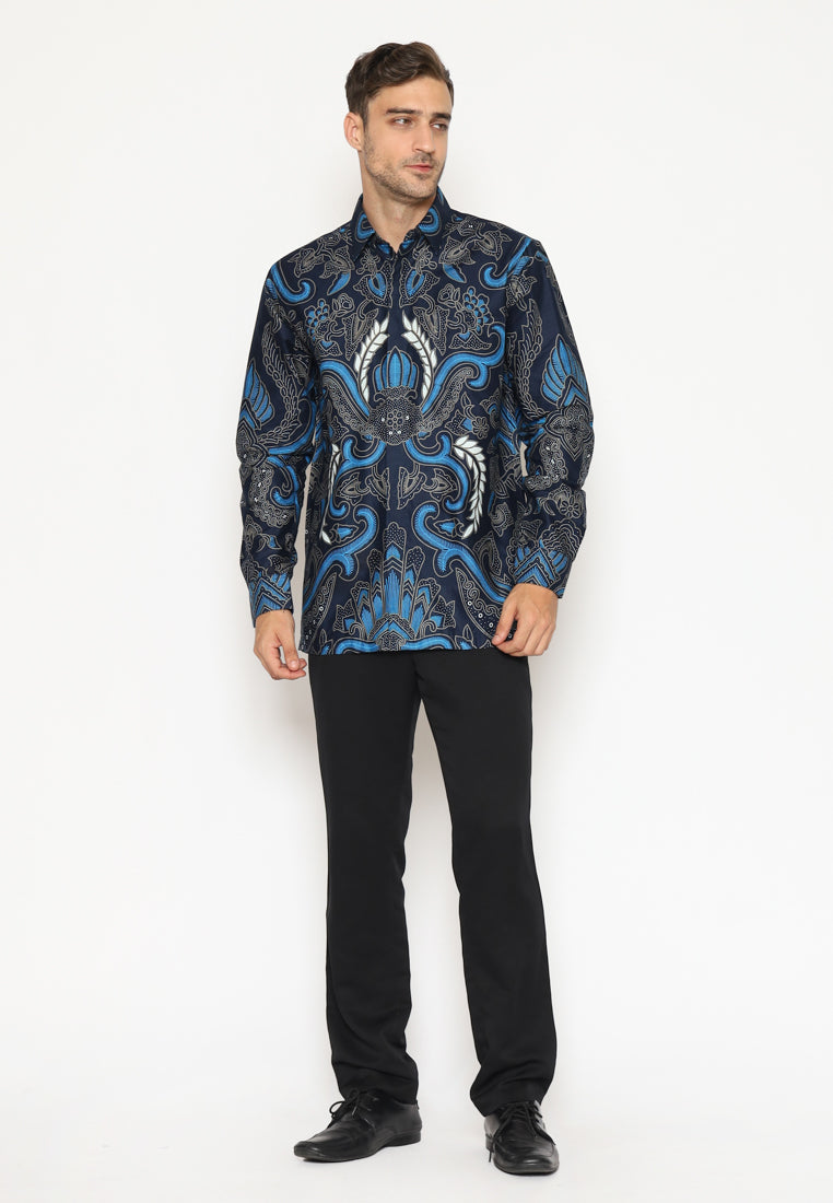 Hadinata Batik Pria Kemeja Panjang Furing SlimFit Zack Zenna
