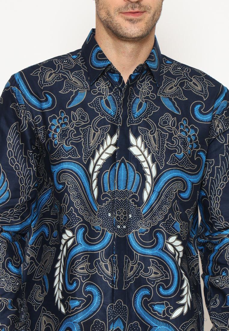 Hadinata Batik Pria Kemeja Panjang Furing SlimFit Zack Zenna