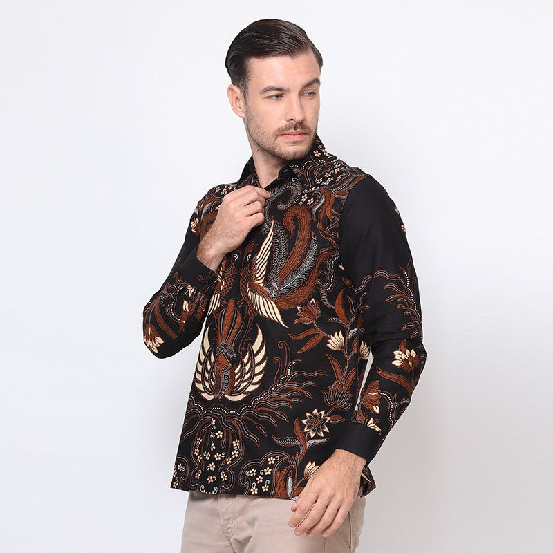 Hadinata Batik Premium Kemeja Batik Pria Lengan Panjang Furing  Adelio Pinggala