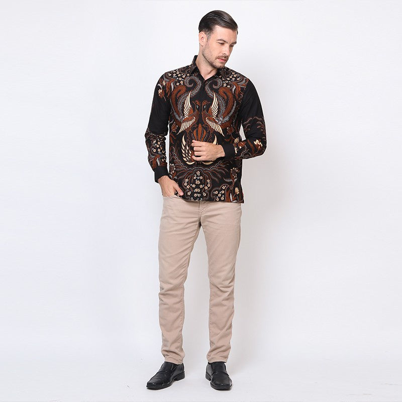 Hadinata Batik Premium Kemeja Batik Pria Lengan Panjang Furing  Adelio Pinggala