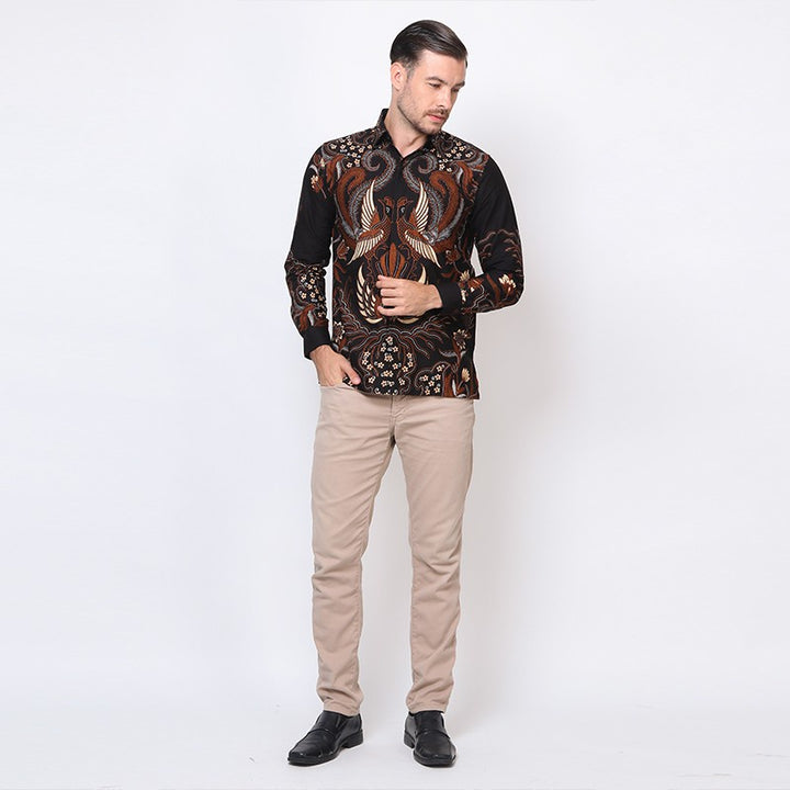 Hadinata Batik Premium Kemeja Batik Pria Lengan Panjang Furing  Adelio Pinggala