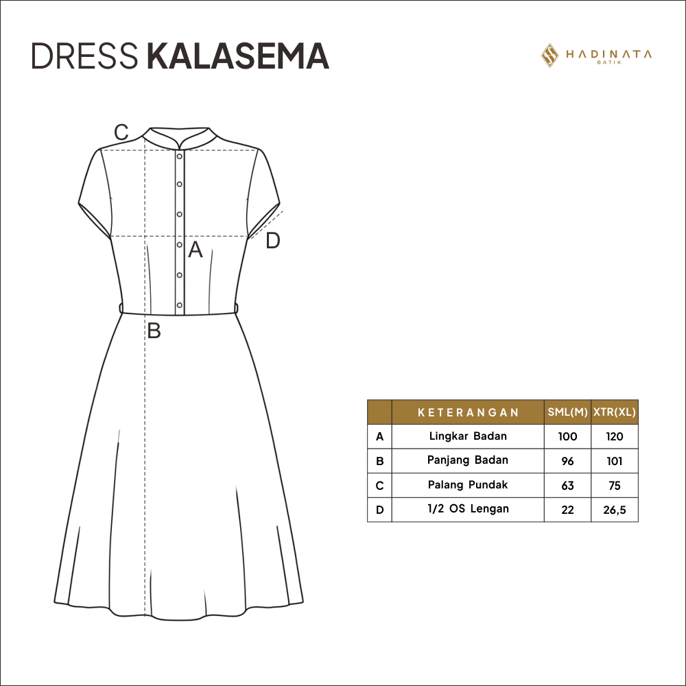 Hadinata Batik Premium Dress Batik Wanita Kalasema Blue