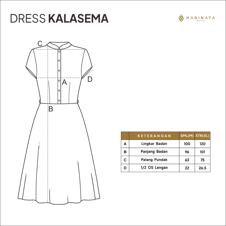 Hadinata Batik Premium Dress Batik Wanita Kalasema Blue