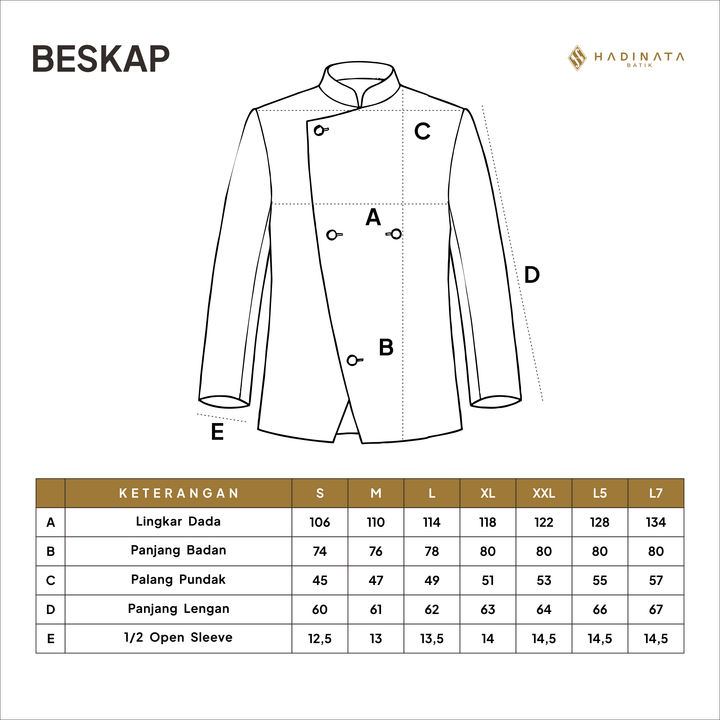 Hadinata Batik Premium Beskap Pria Lengan Panjang Dobby Furing Prakarsa