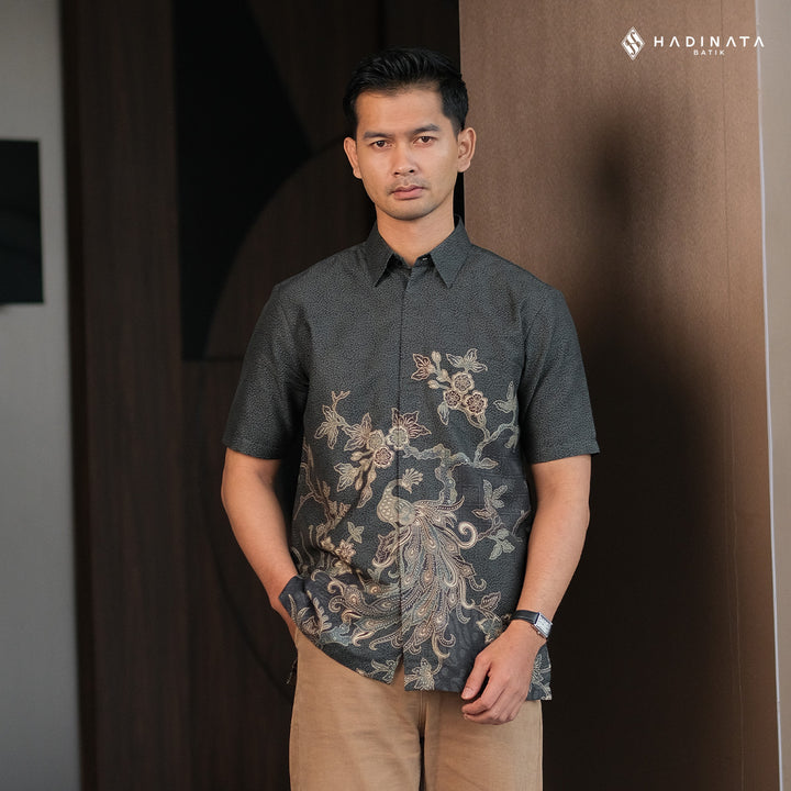 Hadinata Batik Premium Kemeja Batik Pria Lengan Pendek Furing Dobby Luruh Laras Green