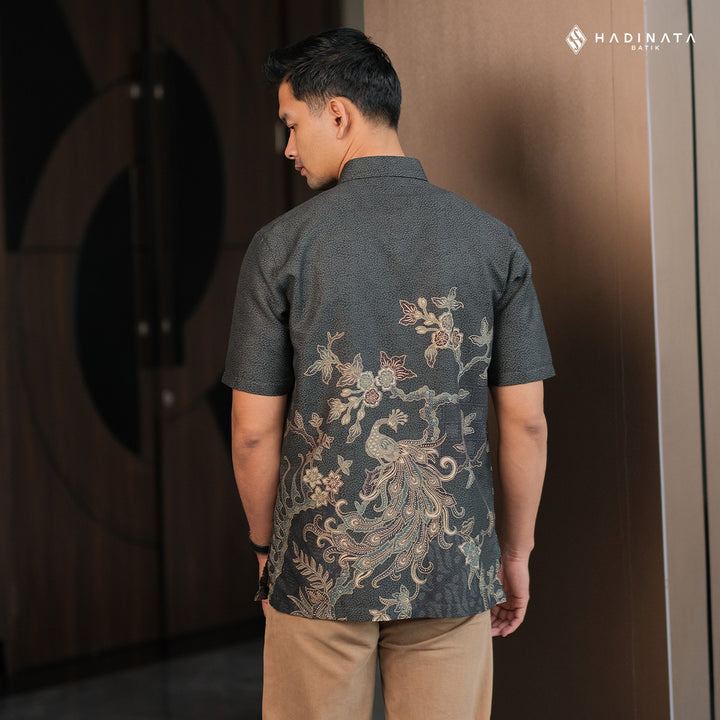 Hadinata Batik Premium Kemeja Batik Pria Lengan Pendek Furing Dobby Luruh Laras Green
