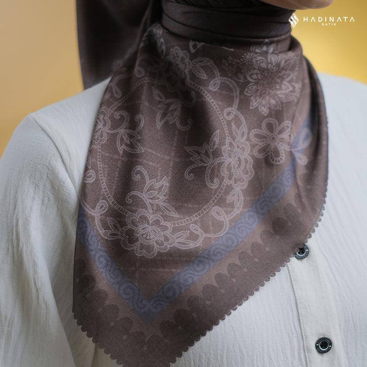 Hadinata Batik Hijab Premium Alina Dark Grey