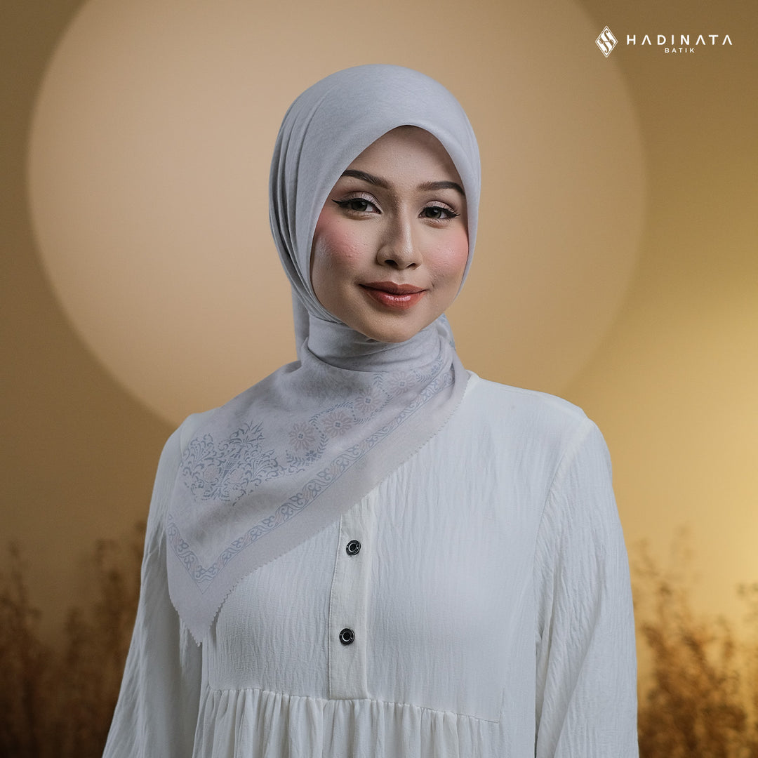 Hadinata Batik Hijab Premium Almyra Grey