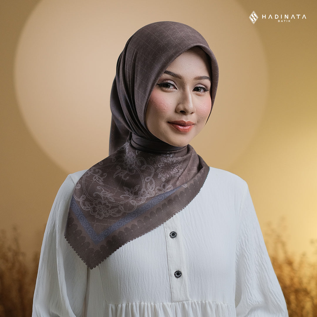 Hadinata Batik Hijab Premium Alina Dark Grey