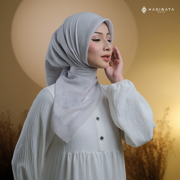Hadinata Batik Hijab Premium Almyra Grey