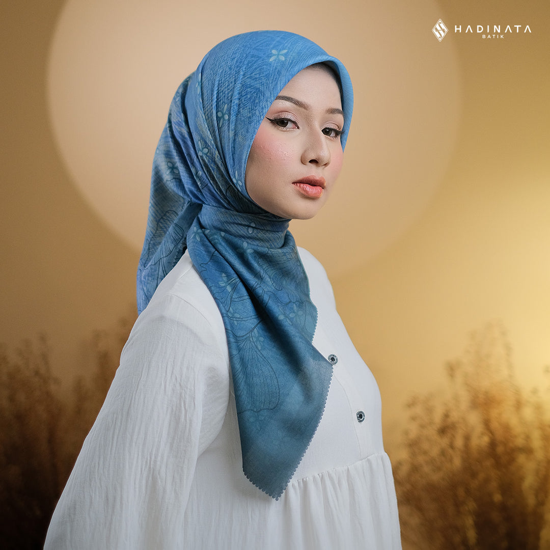 Hadinata Batik Hijab Premium Harmony Blue