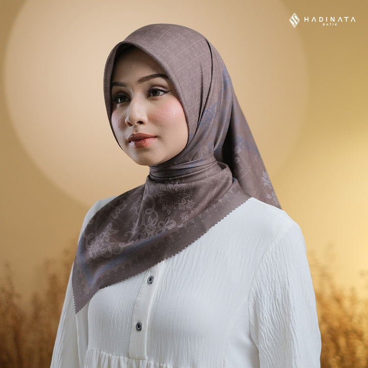 Hadinata Batik Hijab Premium Alina Dark Grey