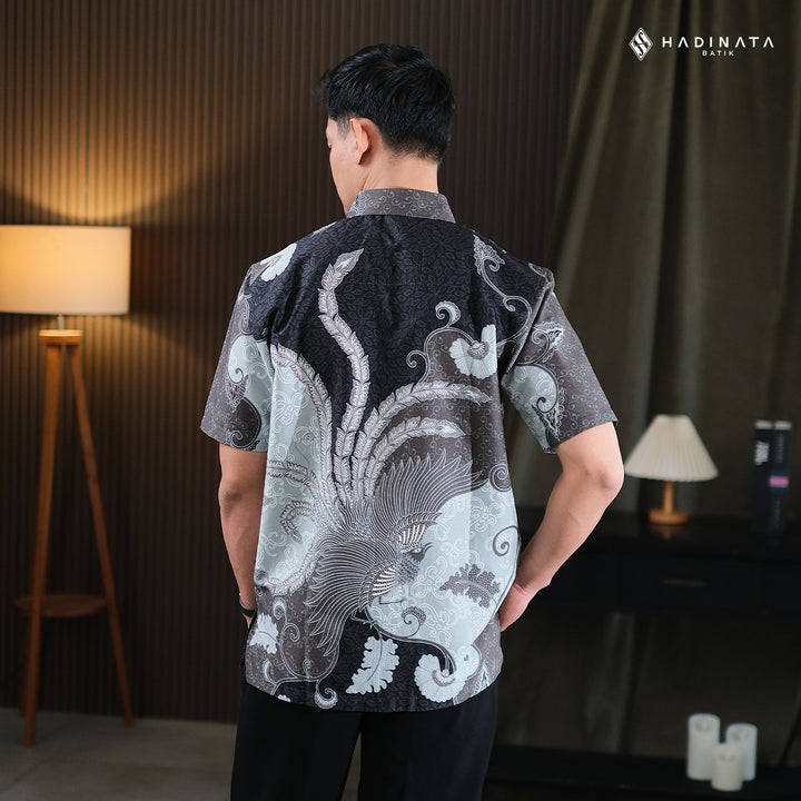 Hadinata Batik Premium Kemeja Batik Pria Lengan Pendek Superfine Vargaz Black