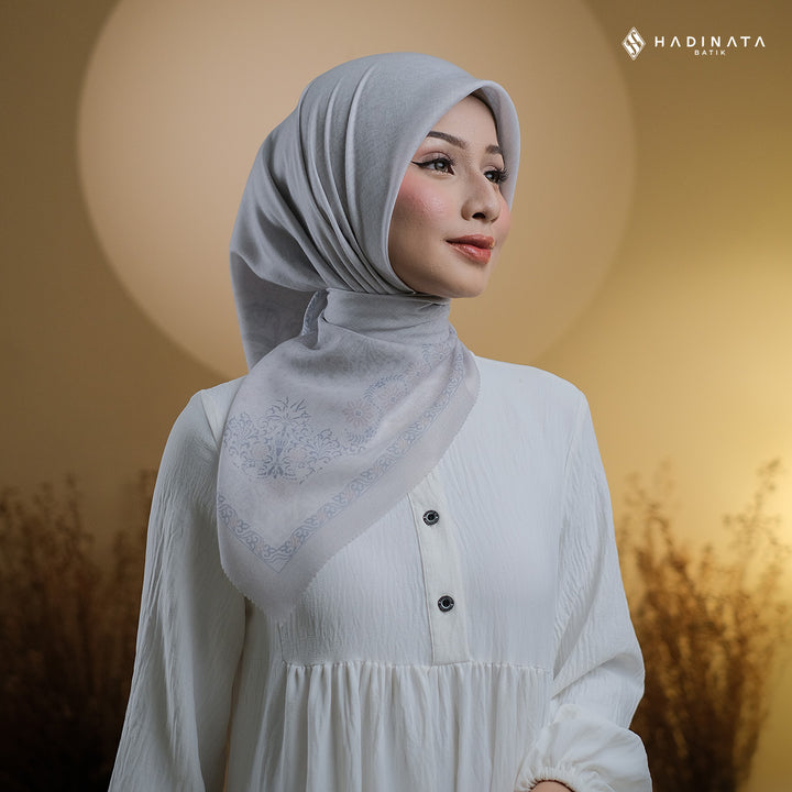 Hadinata Batik Hijab Premium Almyra Grey