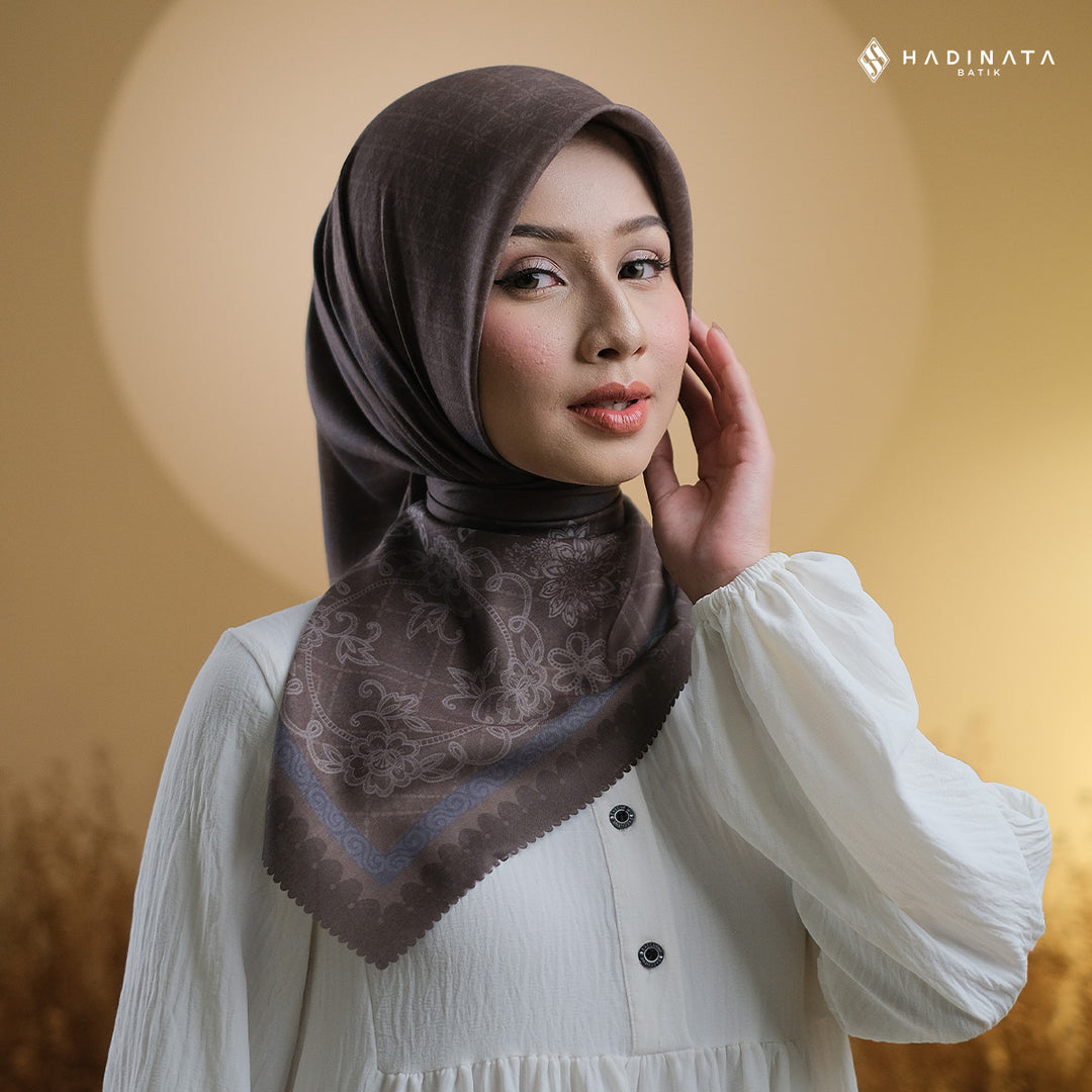 Hadinata Batik Hijab Premium Alina Dark Grey