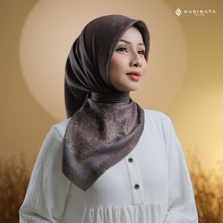 Hadinata Batik Hijab Premium Alina Dark Grey
