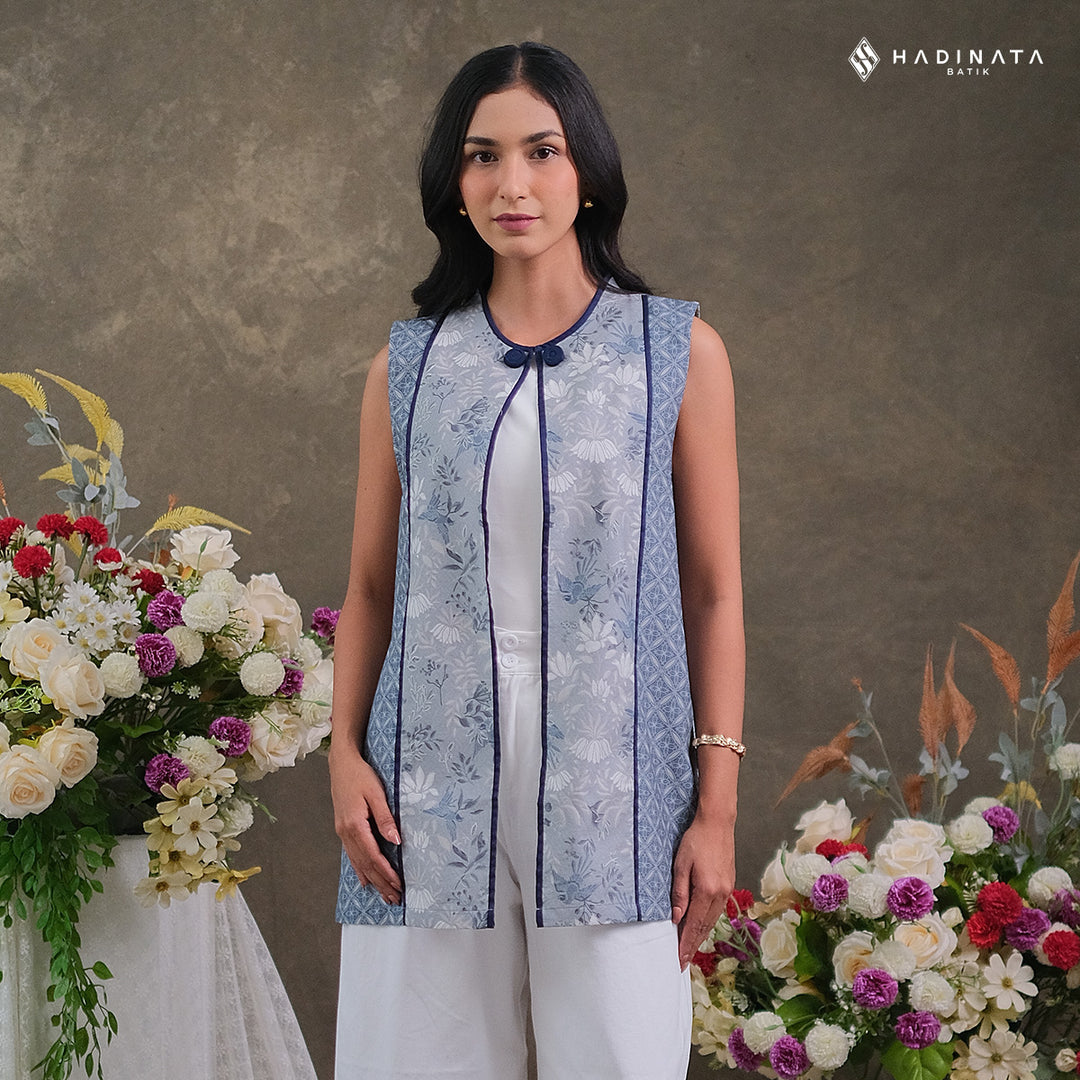Hadinata Batik Premium Outer Wanita Superfine Furing Widuri Grey