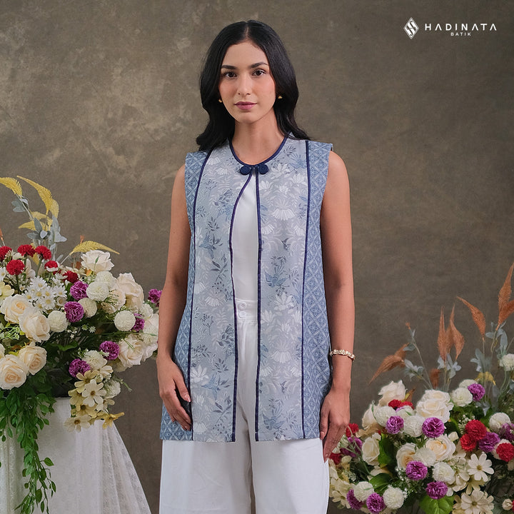 Hadinata Batik Premium Outer Wanita Superfine Furing Widuri Grey