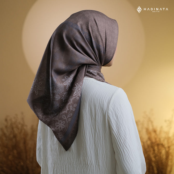 Hadinata Batik Hijab Premium Alina Dark Grey