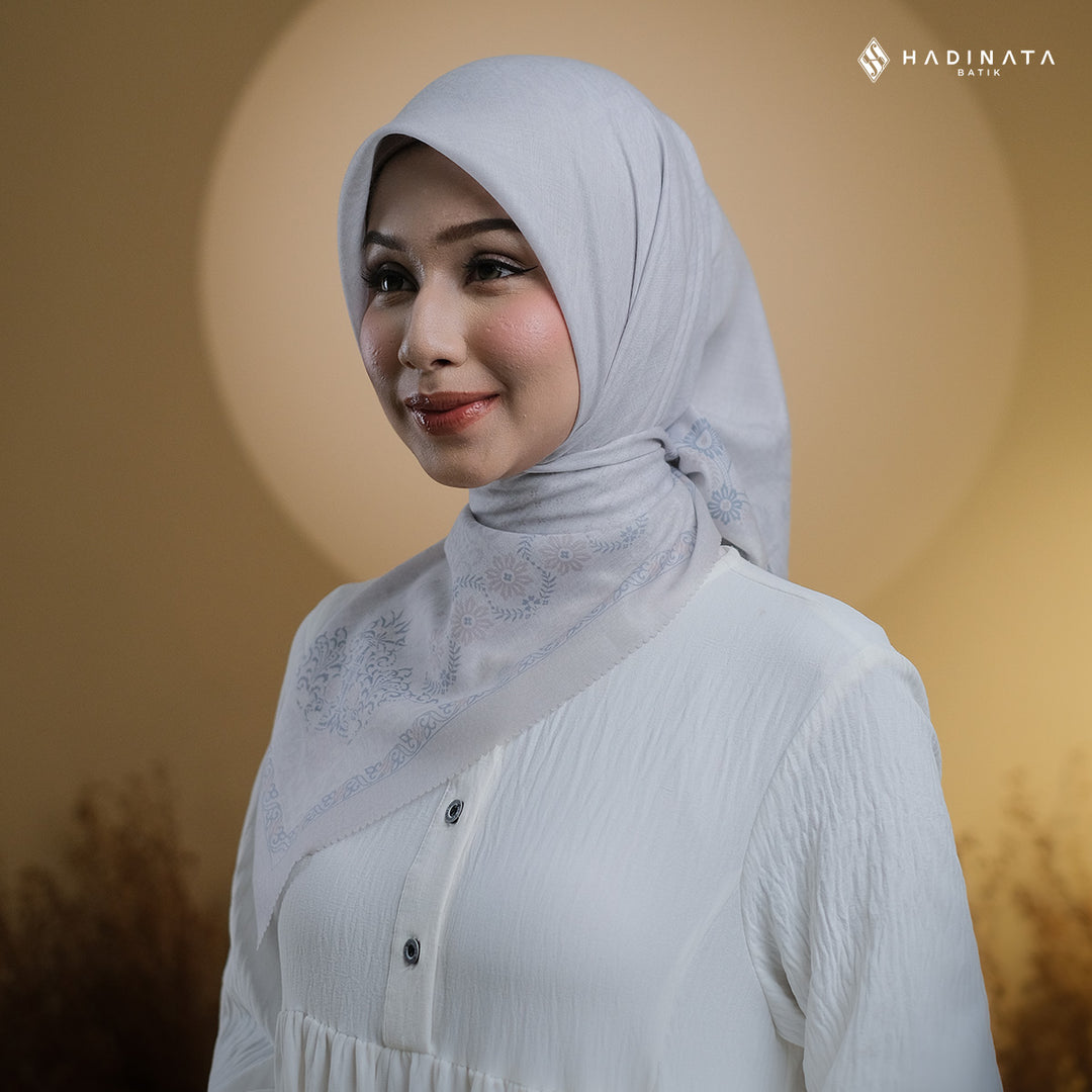 Hadinata Batik Hijab Premium Almyra Grey