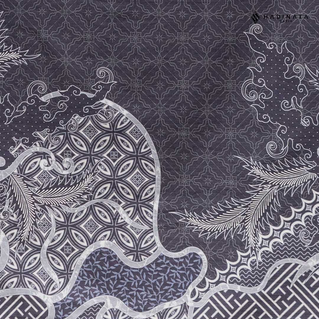 Hadinata Batik Premium Kain Katun Superfine Datura Grey