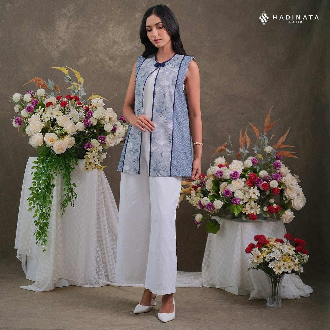 Hadinata Batik Premium Outer Wanita Superfine Furing Widuri Grey