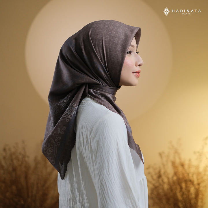 Hadinata Batik Hijab Premium Alina Dark Grey