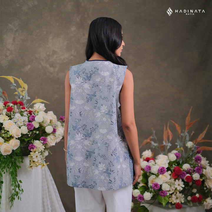 Hadinata Batik Premium Outer Wanita Superfine Furing Widuri Grey