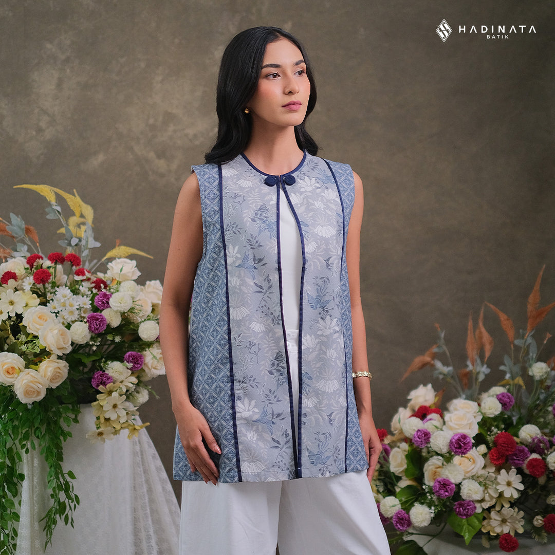 Hadinata Batik Premium Outer Wanita Superfine Furing Widuri Grey