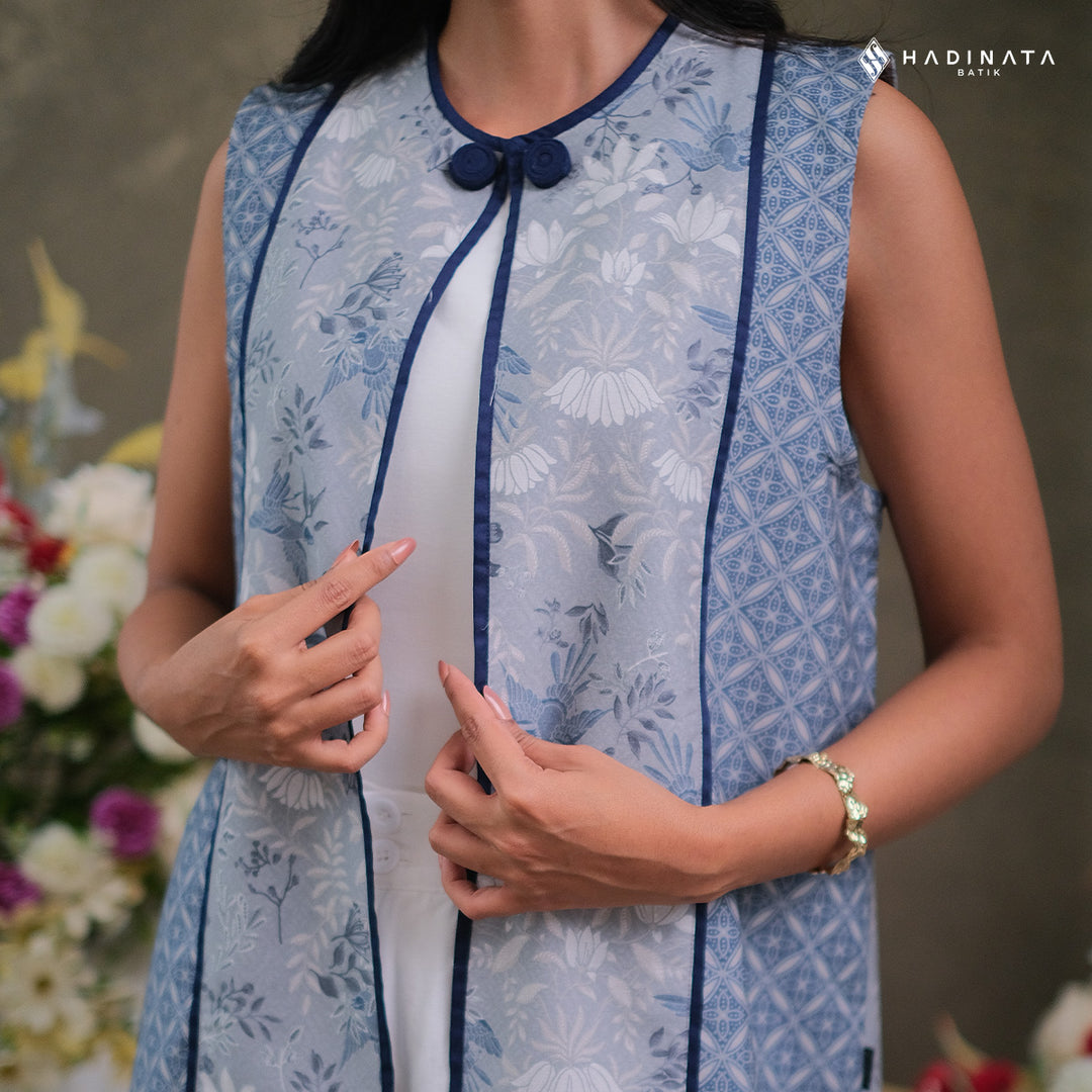 Hadinata Batik Premium Outer Wanita Superfine Furing Widuri Grey