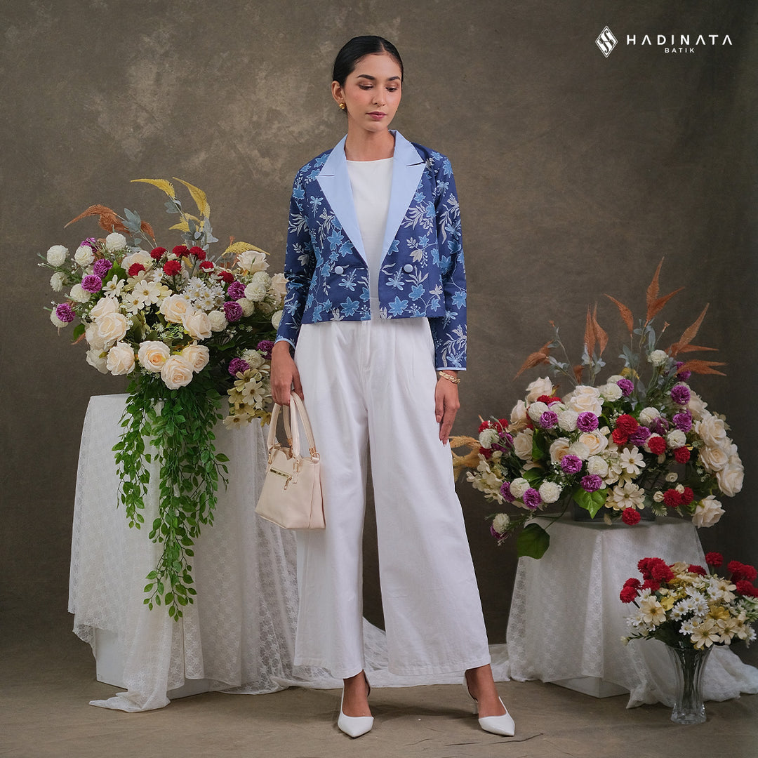 Hadinata Batik Premium Blazer Wanita Vidalea Navy