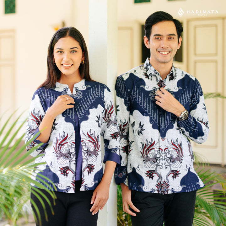 Hadinata Batik Sarimbit Set Batik Couple Mathew Marion - Kemeja Panjang & Blouse