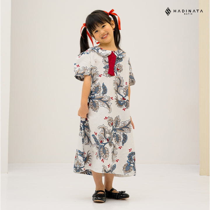 Hadinata Batik Premium Dress Anak Superfine Gracika White