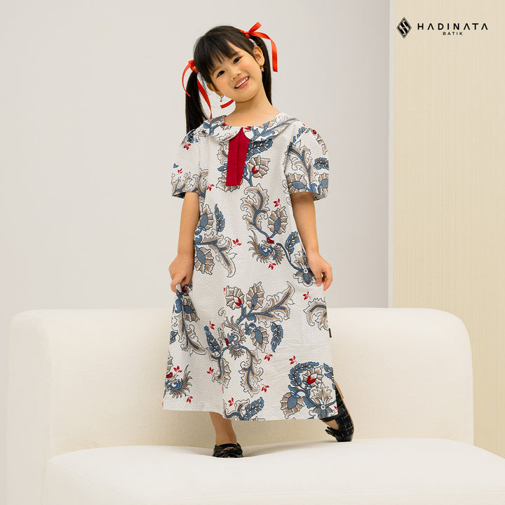 Hadinata Batik Premium Dress Anak Superfine Gracika White