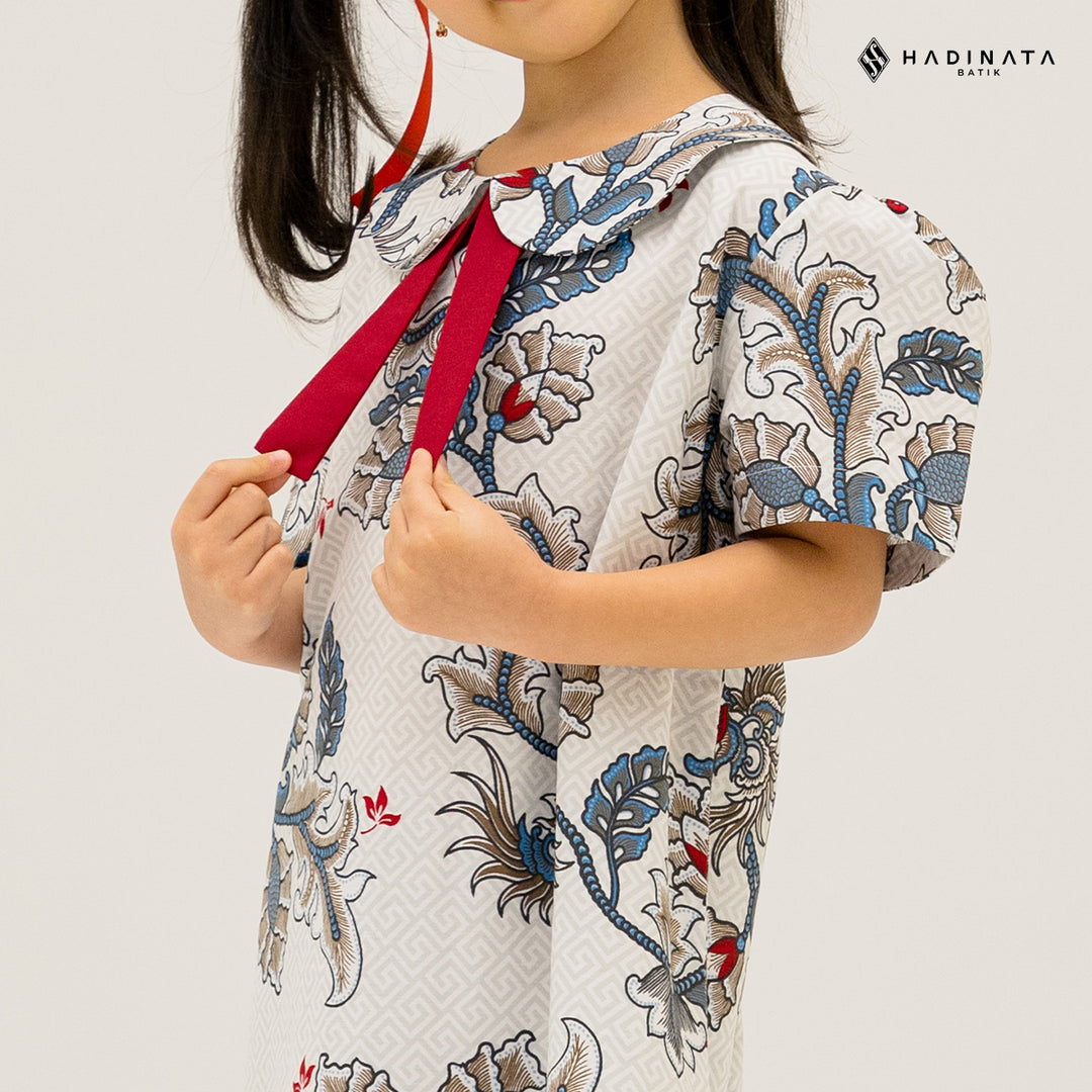 Hadinata Batik Premium Dress Anak Superfine Gracika White