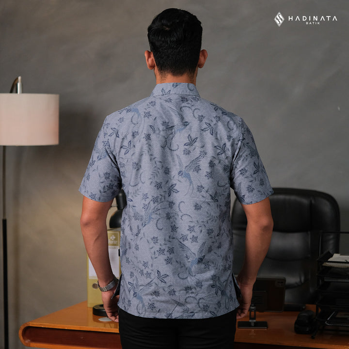Kemeja Batik Lengan Pendek - Vanaswara Blue