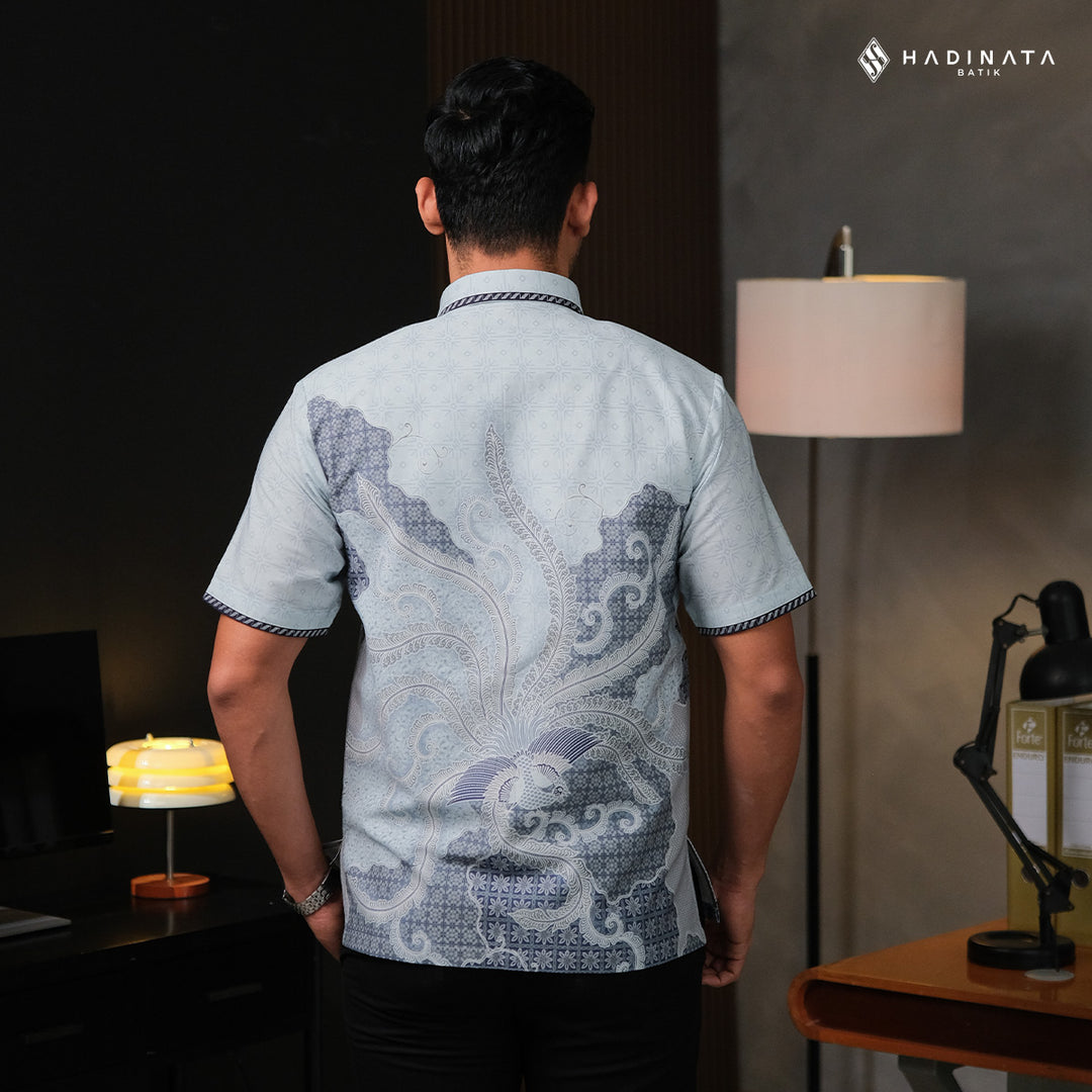 Kemeja Batik Signature Lengan Pendek - Alodya Blue
