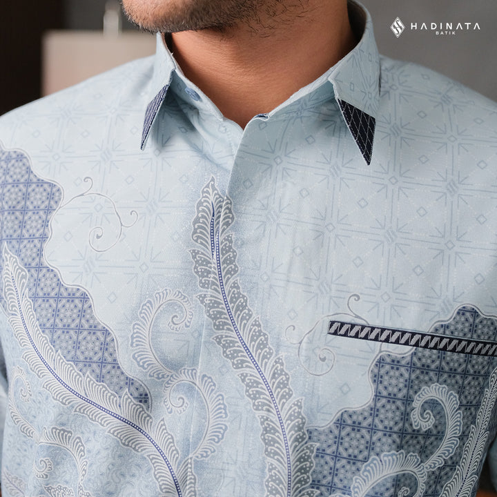 Kemeja Batik Signature Lengan Pendek - Alodya Blue