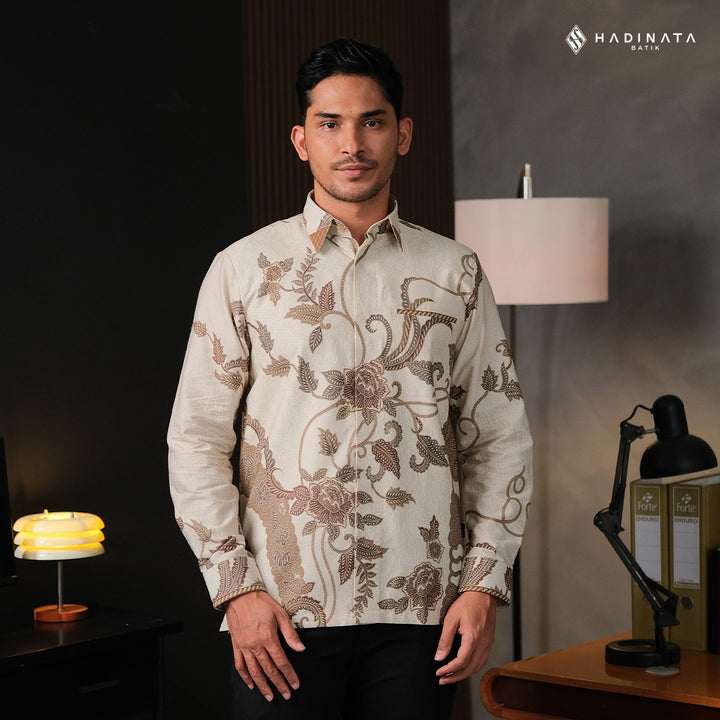 Kemeja Batik Signature Lengan Panjang - Laras Lungo Cream