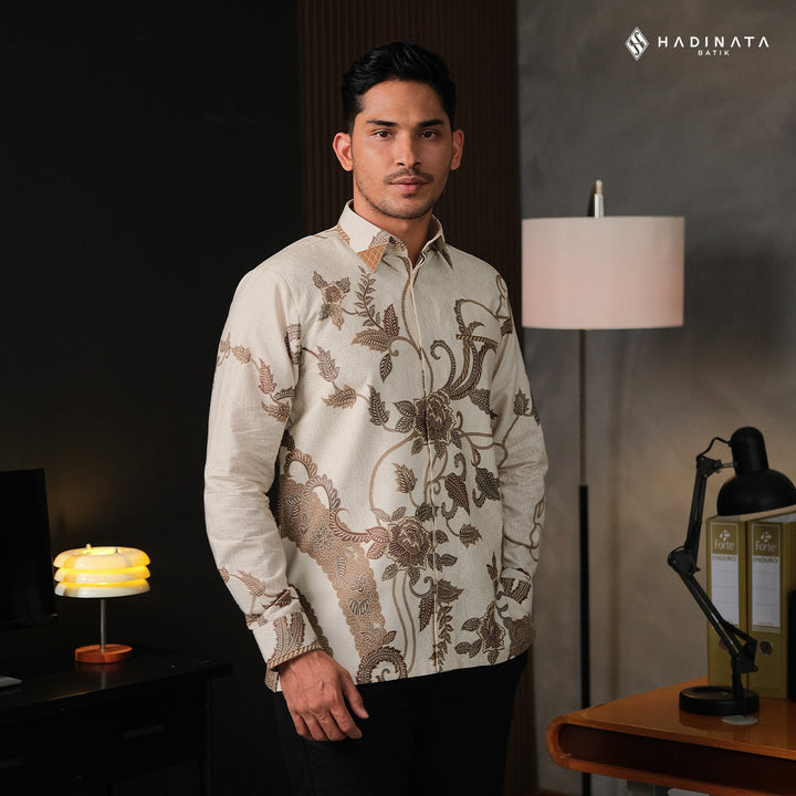 Kemeja Batik Signature Lengan Panjang - Laras Lungo Cream