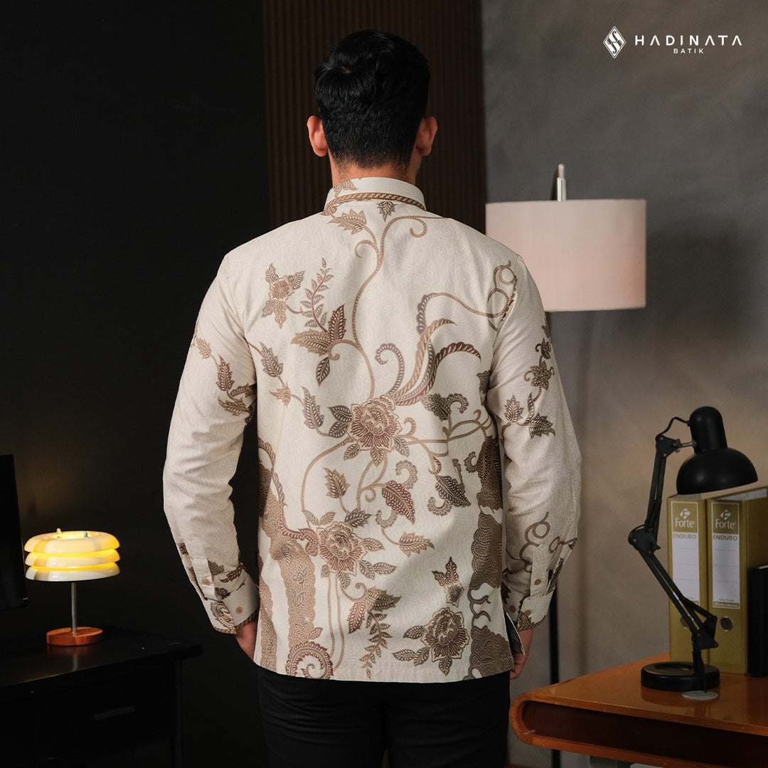 Kemeja Batik Signature Lengan Panjang - Laras Lungo Cream