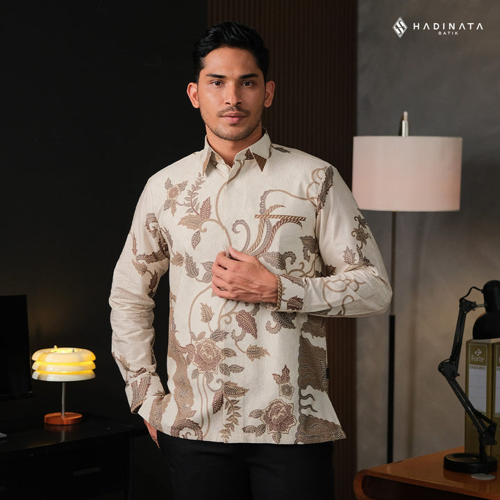 Kemeja Batik Signature Lengan Panjang - Laras Lungo Cream