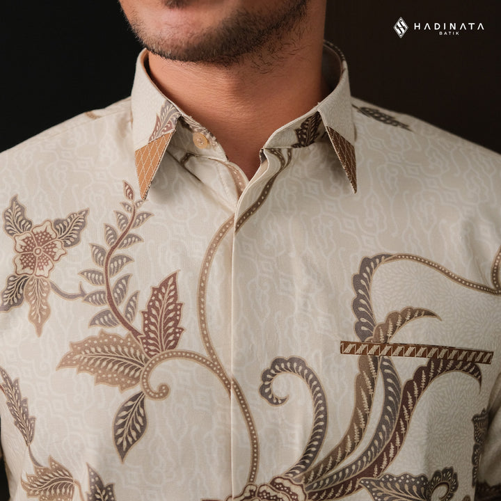Kemeja Batik Signature Lengan Panjang - Laras Lungo Cream