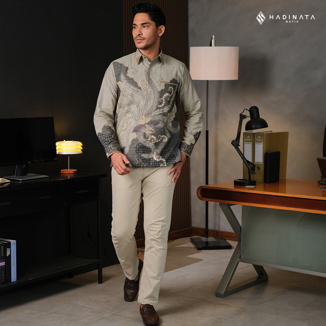Kemeja Batik Signature Lengan Panjang - Alodya Green