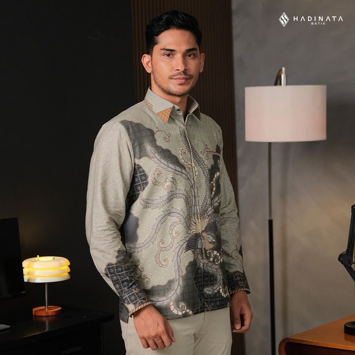 Kemeja Batik Signature Lengan Panjang - Alodya Green