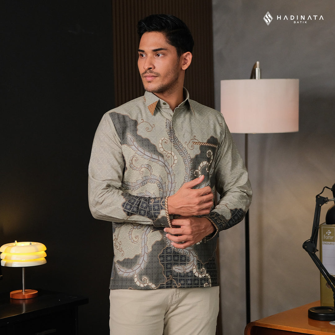 Kemeja Batik Signature Lengan Panjang - Alodya Green