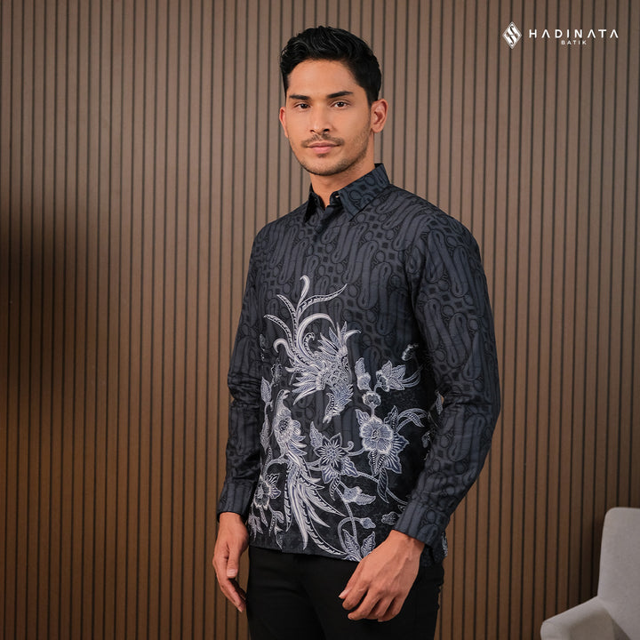 Kemeja Batik Lengan Panjang - Rona Runa Grey