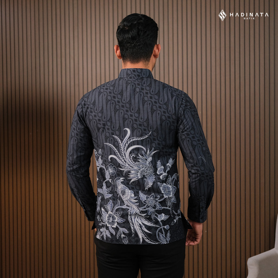Kemeja Batik Lengan Panjang - Rona Runa Grey