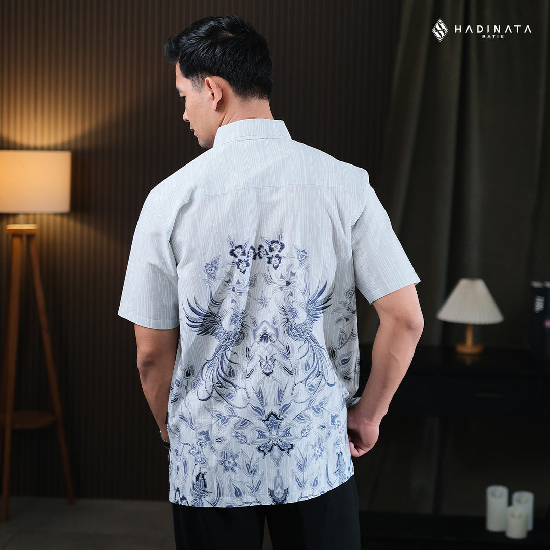 Hadinata Batik Premium Kemeja Batik Pria Lengan Pendek Superfine Andaru White