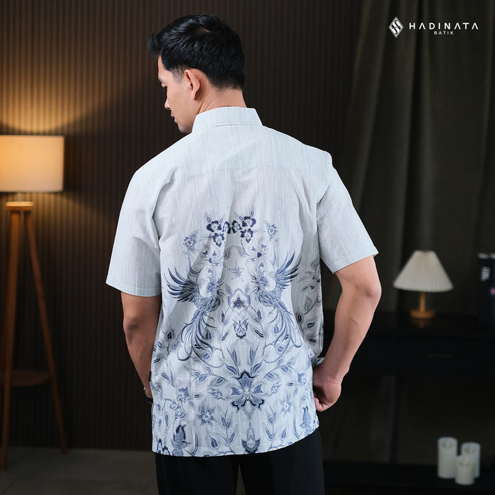 Hadinata Batik Premium Kemeja Batik Pria Lengan Pendek Superfine Andaru White